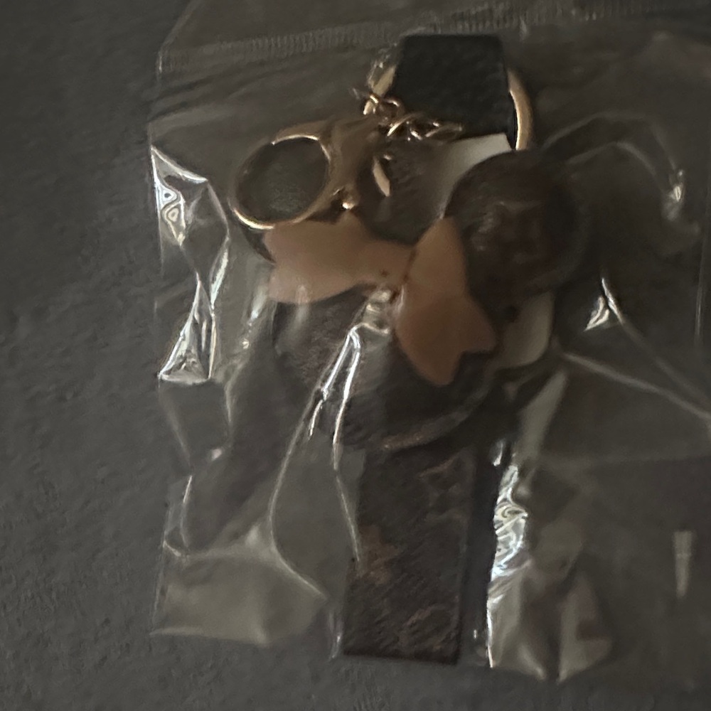 Brown and Gold Keychain with Bow
